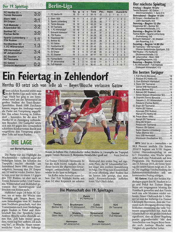 Eintracht Schwerin Programm 1998/99 Hertha 03 Zehlendorf 