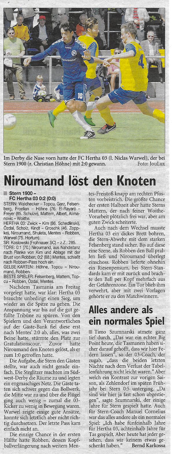 Programm 1995/96 Hertha 03 Zehlendorf RW Erfurt 