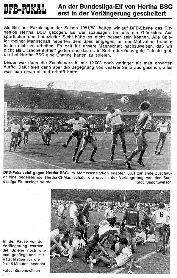 Programm 1998/99 Hertha 03 Zehlendorf VfB Lichterfelde 