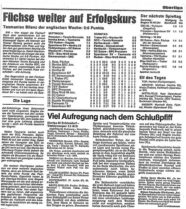 TSG Neustrelitz Programm 1998/99 Hertha 03 Zehlendorf 